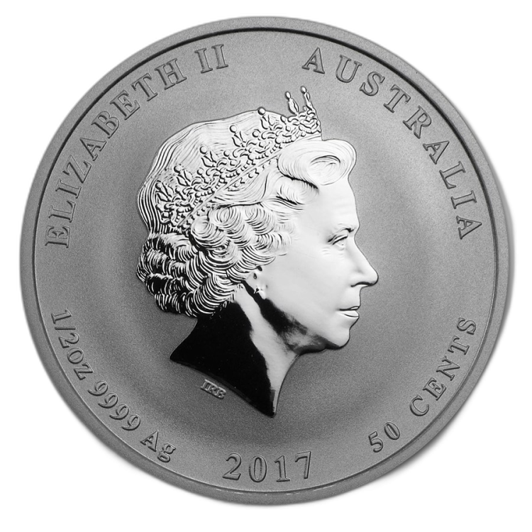 1/2 oz Lunar Zilveren Munt 2017 achterkant