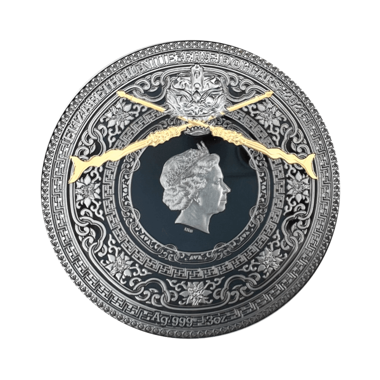 3 troy ounce zilveren munt Zhang Fei antieke afwerking 2021 achterkant