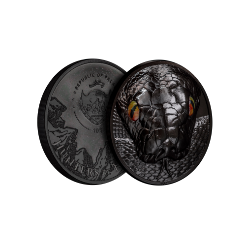 Thumbnail 2 troy ounce zilveren munt Python 2022 proof angle 1