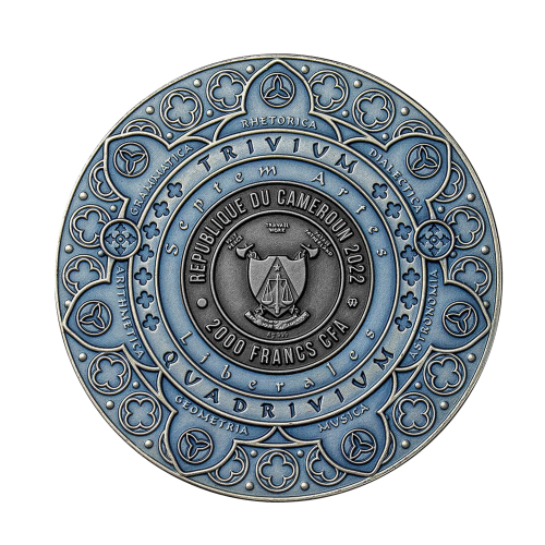 Thumbnail 2 troy ounce zilveren munt Quadrivium 2022 achterkant