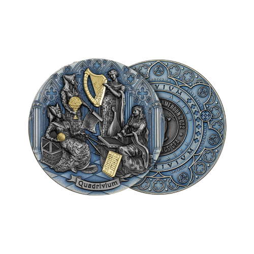 Thumbnail 2 troy ounce zilveren munt Quadrivium 2022 perspectief 1