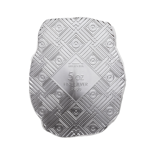 Thumbnail 5 troy ounce zilverbaar King Tut achterkant
