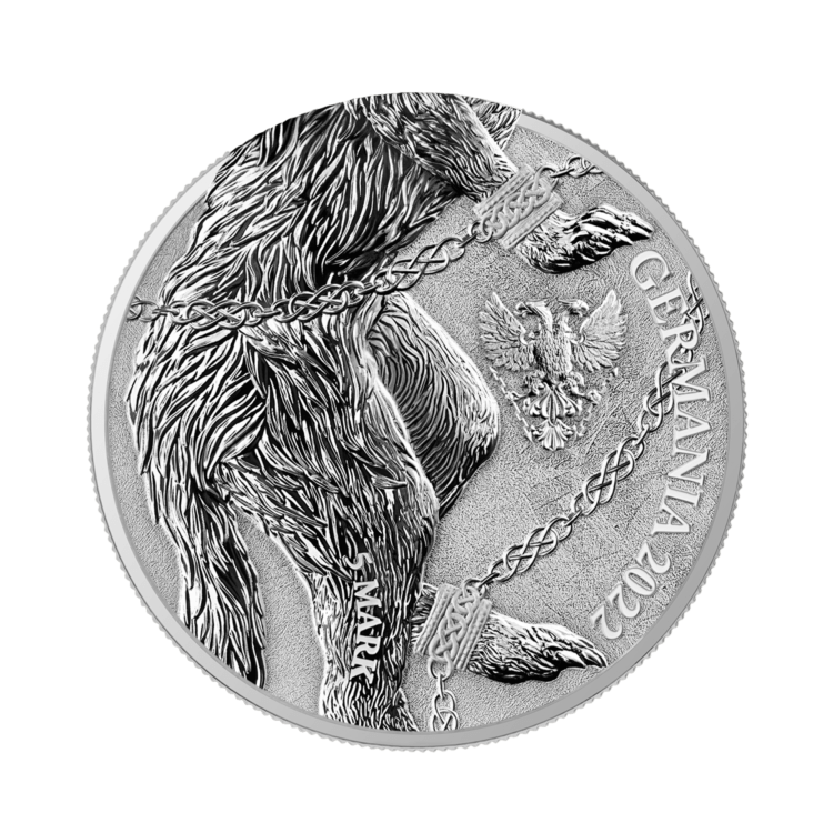 1 oz Germania Zilveren Munt 2022 achterkant