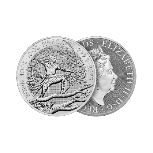 Thumbnail 10 oz Myths and Legends Silver Coin 2023 angle 1
