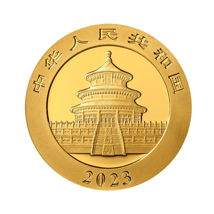 3g Panda Gouden Munt 2023 achterkant