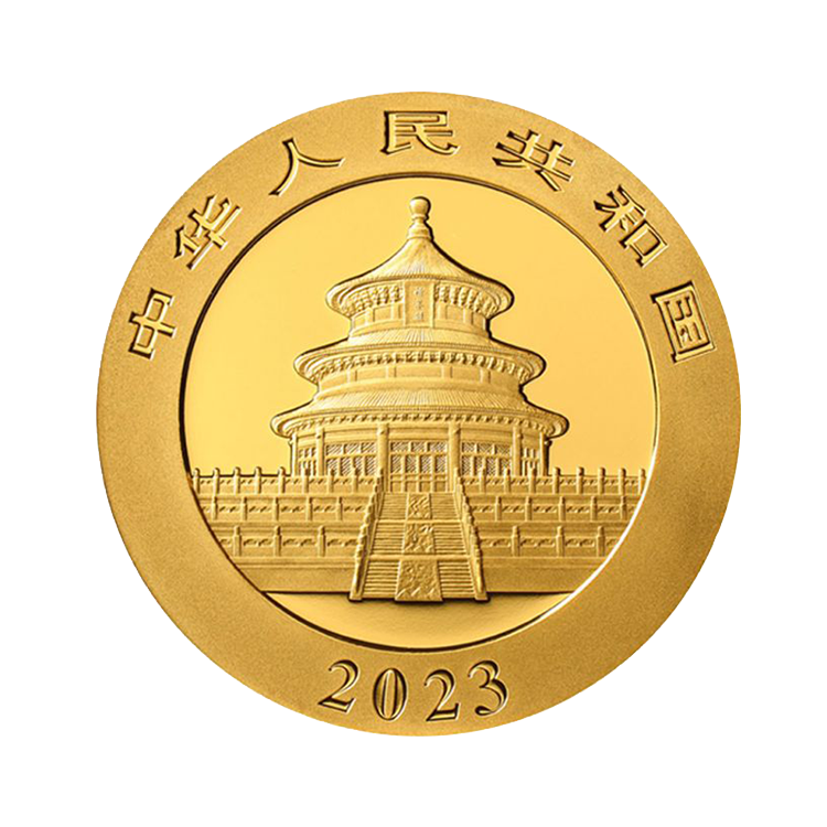 8g Panda Gouden Munt 2023 achterkant