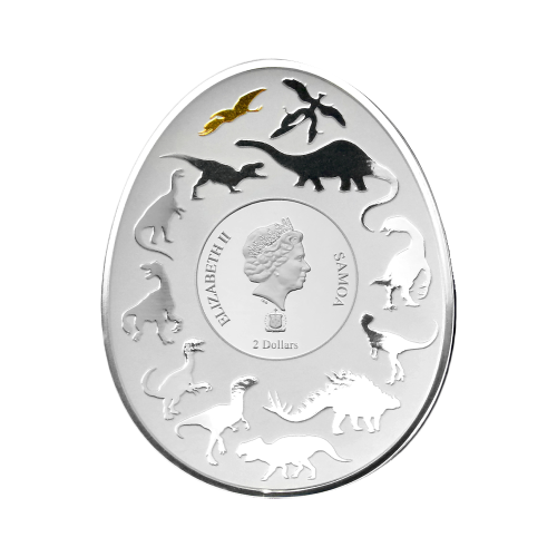 Thumbnail 1 troy ounce zilveren munt Dinosauriërs in Azië - Dsungaripterus Weii achterkant