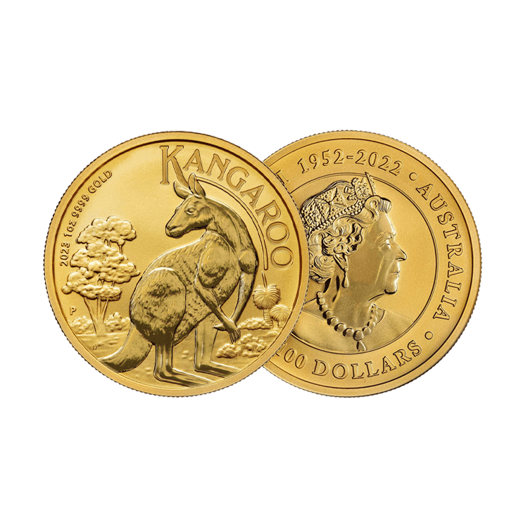 1 oz Kangaroo Gold Coin 2023 angle 1