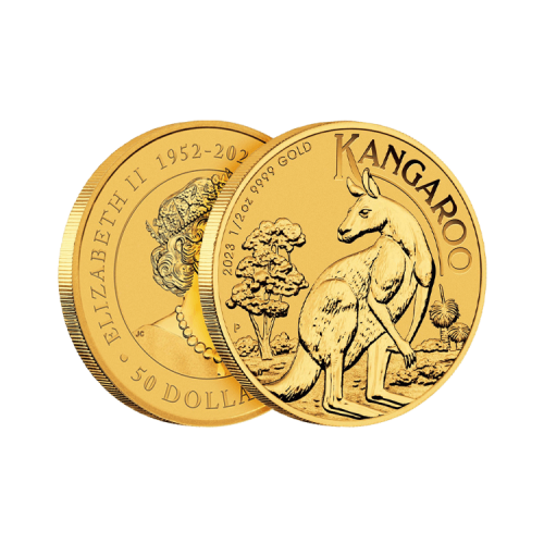 Thumbnail Design 1/2 oz gouden Kangaroo