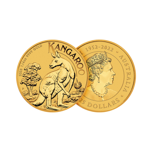 Thumbnail 1/4 troy ounce gold Kangaroo 2023 design