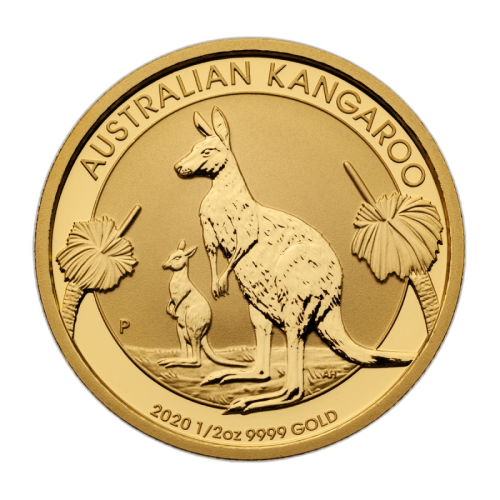 Thumbnail 1/2 oz Kangaroo Gouden Munt 2020 voorkant