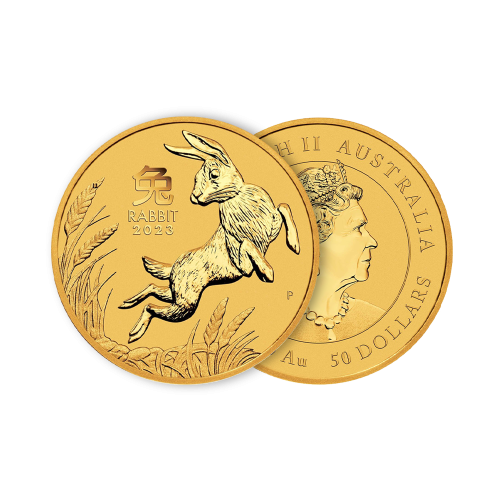 Thumbnail 1/2 oz Lunar Gouden Munt 2023 perspectief 1