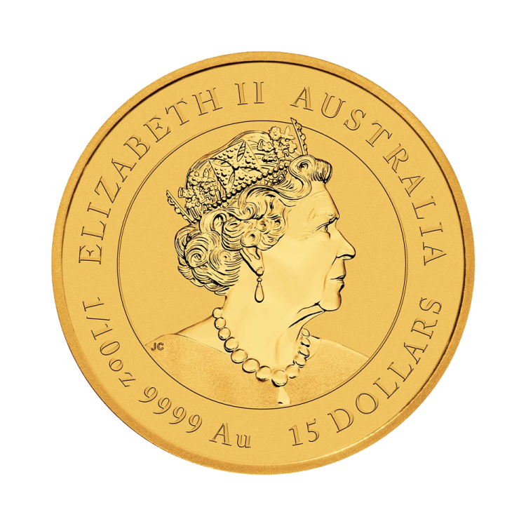 1/10 oz Lunar Gouden Munt 2023 achterkant