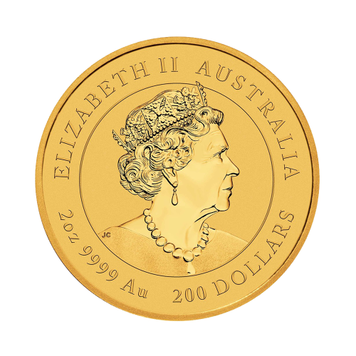 Thumbnail 2 oz Lunar Gouden Munt 2023 achterkant
