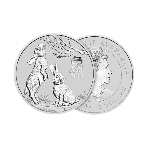 Thumbnail 1 oz Lunar Zilveren Munt 2023 perspectief 1