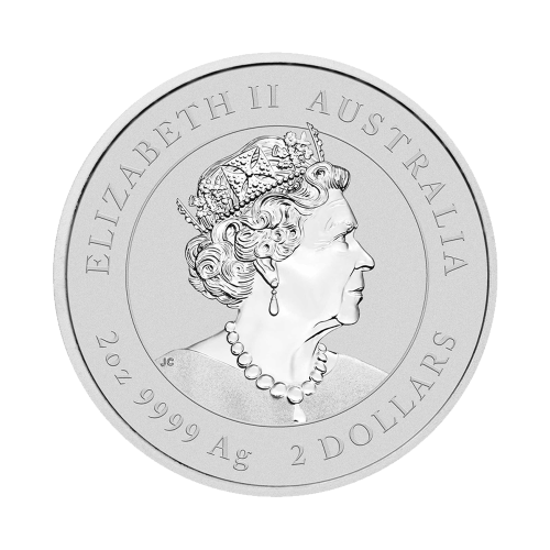 Thumbnail 2 oz Lunar Zilveren Munt 2023 achterkant