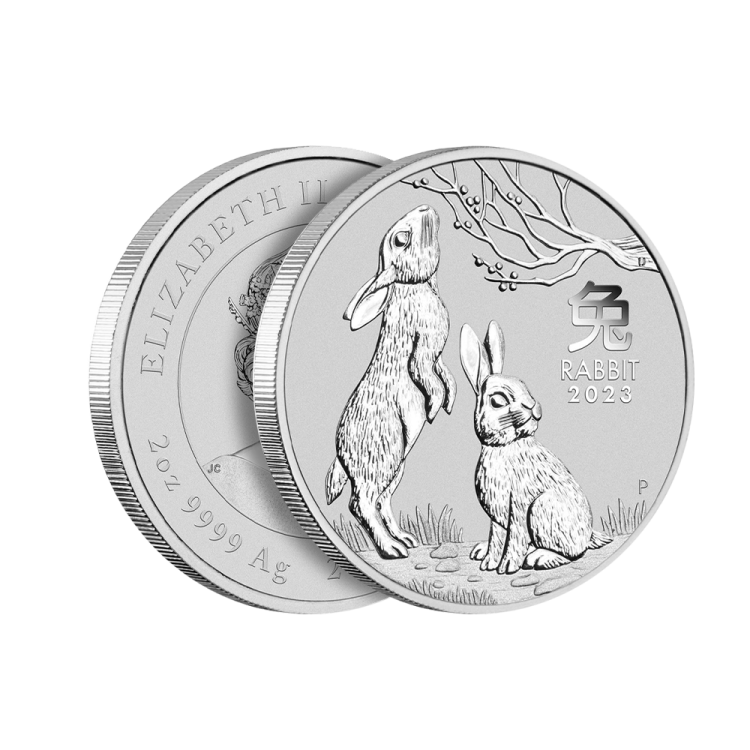 2 oz Lunar Zilveren Munt 2023 perspectief 2