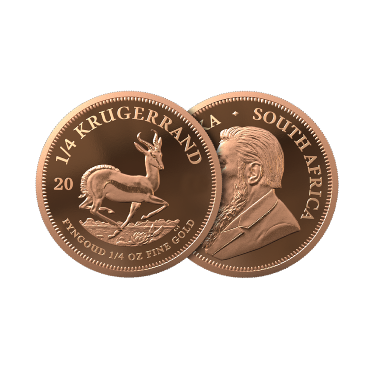 1/4 oz Krugerrand Proof Gold Coin 2023 angle 1