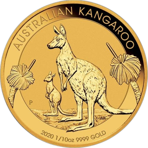 Thumbnail 1/10 oz Kangaroo Gouden Munt 2020 voorkant