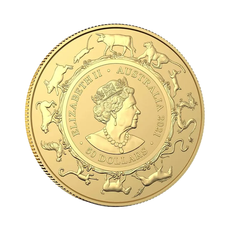 1/2 oz Lunar Gouden Munt achterkant
