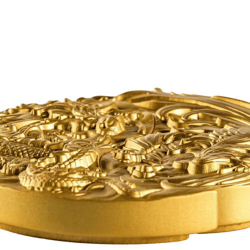 Thumbnail 2-delige set zilveren munten Yin Yang goud verguld perspectief 1