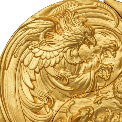 Thumbnail 2-delige set zilveren munten Yin Yang goud verguld perspectief 3