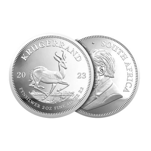 Thumbnail 2 oz South African Mint Zilveren Munt 2023 perspectief 1