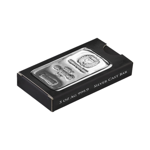 Thumbnail 5 oz Germania Mint Lingote de Plata angle 2