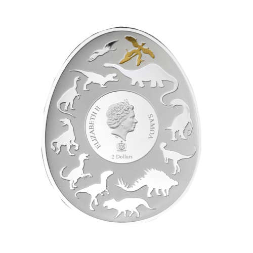 Thumbnail 1 troy ounce zilveren munt Dinosauriërs in Azië – Microraptor Gui achterkant