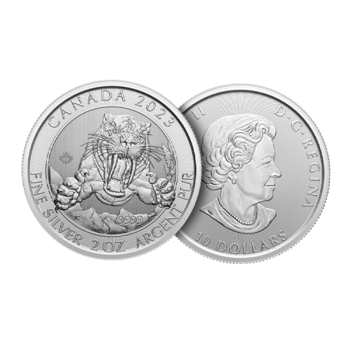 Thumbnail 2 oz Royal Canadian Mint Zilveren Munt 2023 perspectief 1