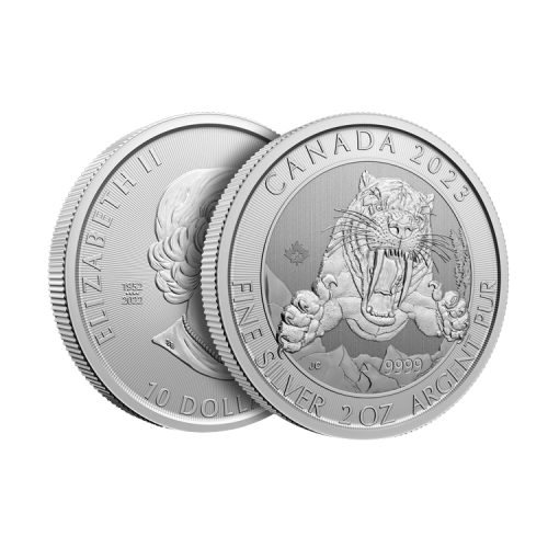 Thumbnail 2 oz Royal Canadian Mint Zilveren Munt 2023 perspectief 2