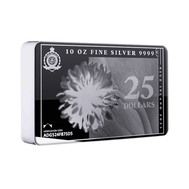 10 troy ounce zilveren muntbaar Silvernote 2023 perspectief 1