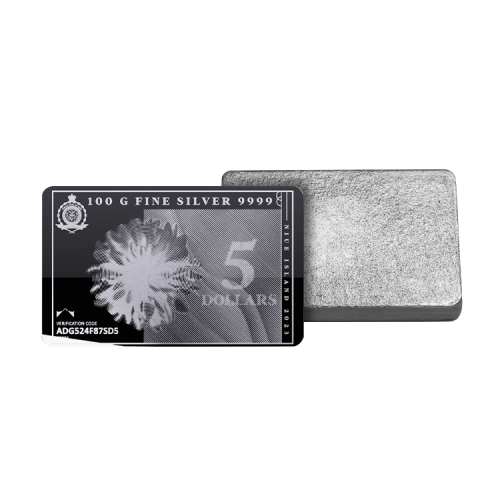 Thumbnail 100 gram silver coin bar Silvernote 2022 or 2023 angle 2