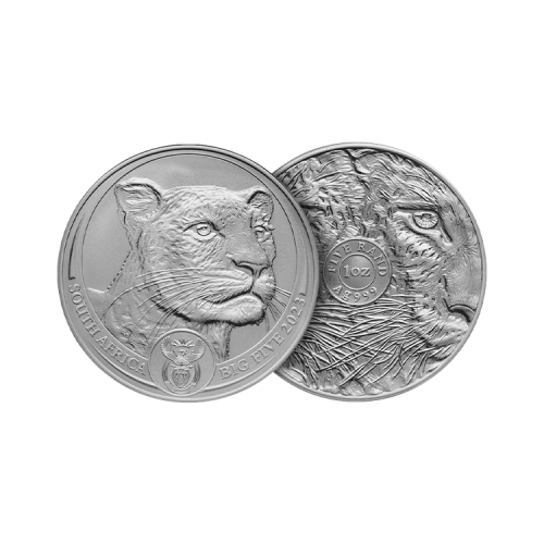 Thumbnail 1 troy ounce zilveren munt Big Five luipaard 2023 perspectief 1