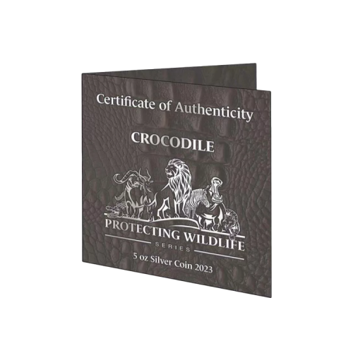 Thumbnail 5 troy ounce zilveren munt Protecting Wildlife – Krokodil 2023 perspectief 3
