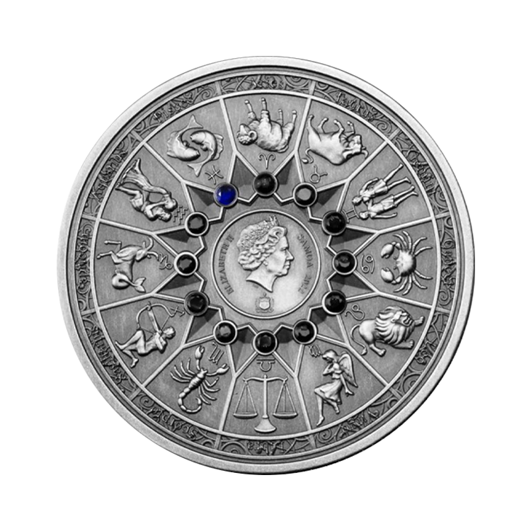 2 oz Mythische figuren Silbermünze back