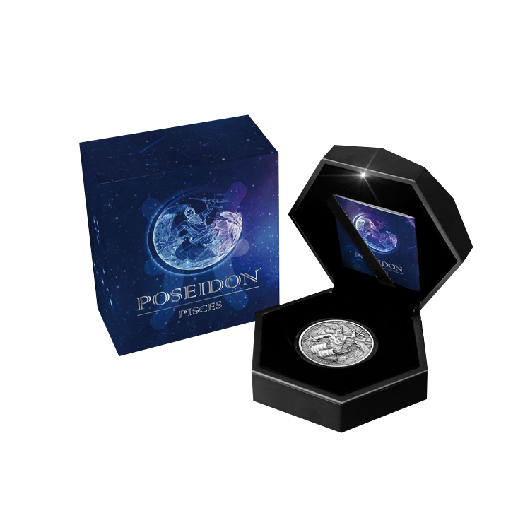 2 oz Mythische figuren Silbermünze angle 2