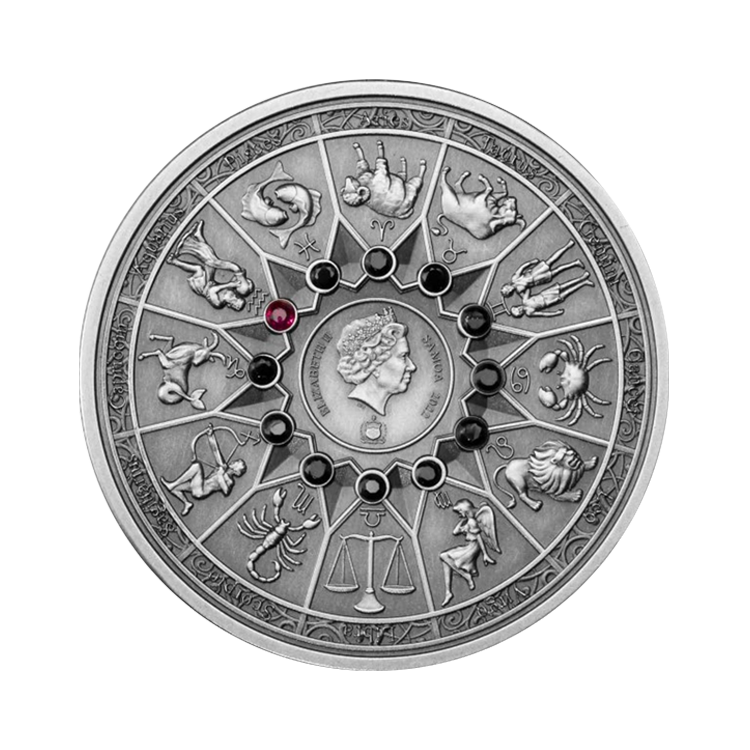 2 oz Mythische figuren Zilveren Munt achterkant