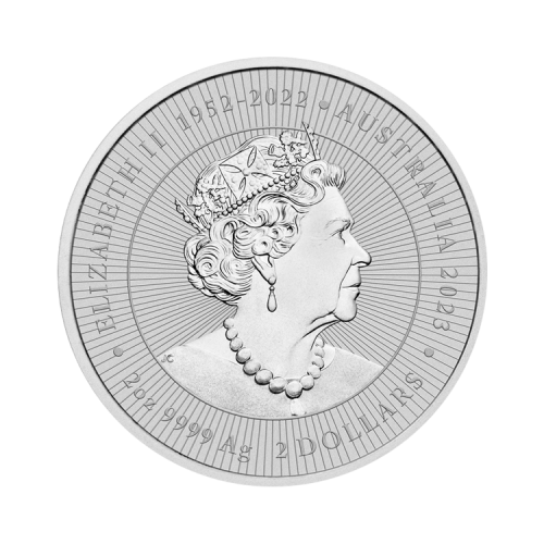 Thumbnail 2 troy ounce zilveren Kangaroo munt 2023 achterkant