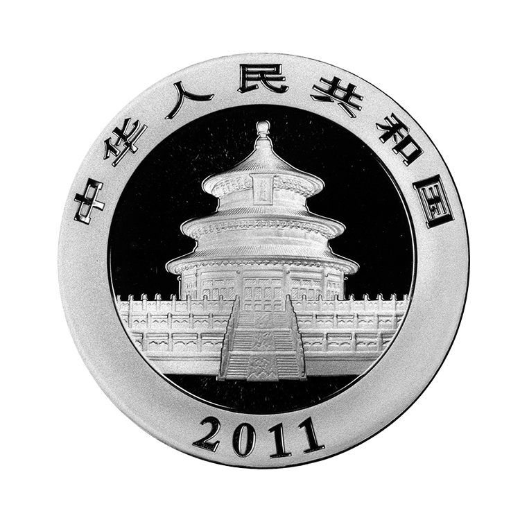1 oz China Gold Coin Corp. Silbermünze Panda 2011 back