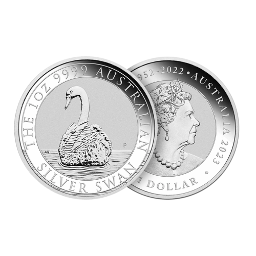 Thumbnail 1 troy ounce silver Australian Swan coin 2023 angle 1