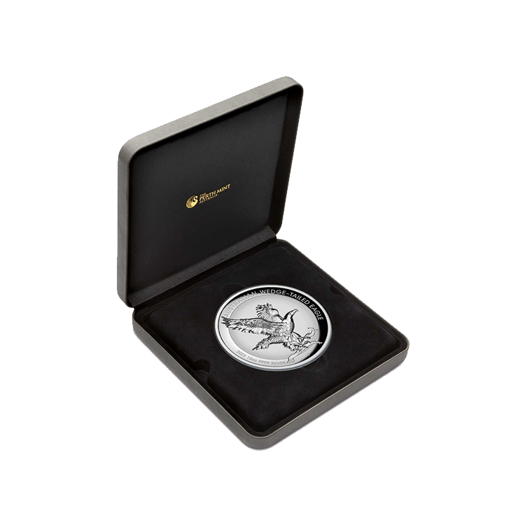 10 troy ounce silver coin Wedge Tailed Eagle 2023 angle 2