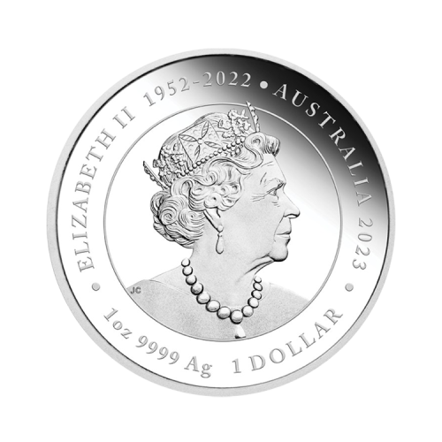 Thumbnail 1 troy ounce zilveren munt Quokka gekleurd 2023 proof achterkant