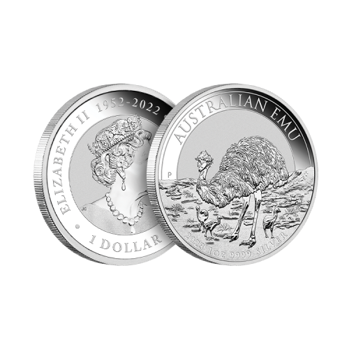 Thumbnail 1 oz Emoe Zilveren Munt 2023 perspectief 2