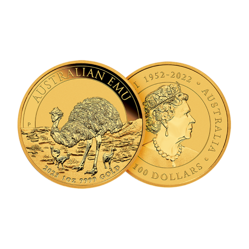 Thumbnail 1 troy ounce gouden Australian Emu munt 2023 perspectief 1