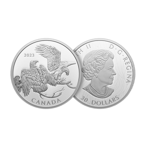 Thumbnail 2 oz Royal Canadian Mint Zilveren Munt 2023 perspectief 1