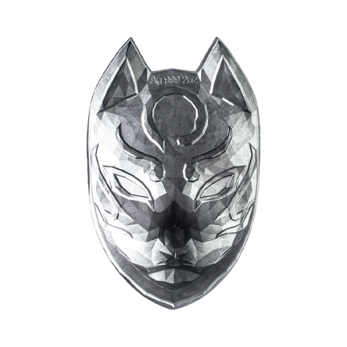 Thumbnail 2 troy ounce zilveren Kitsune masker 2023 munt achterkant