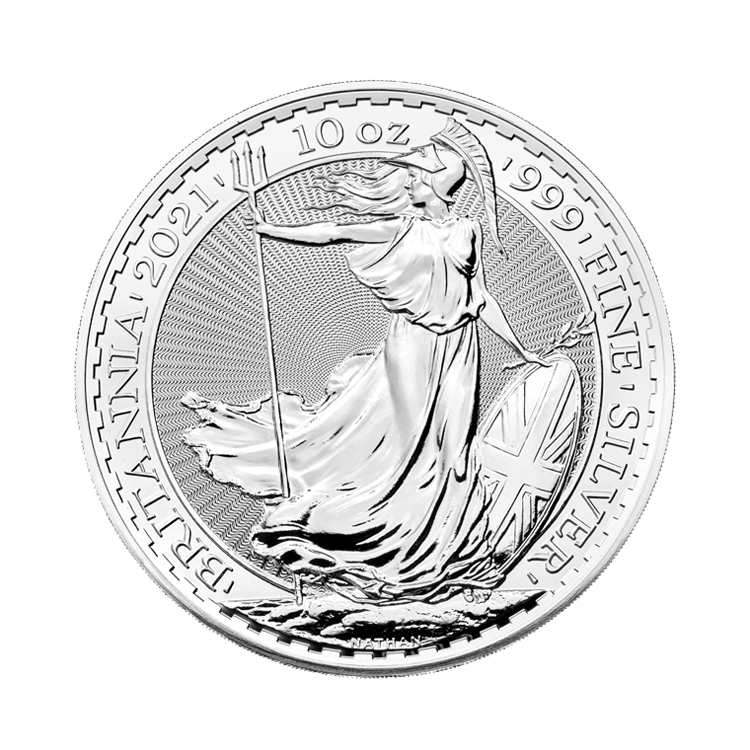 10 oz Britannia Zilveren Munt 2021 voorkant