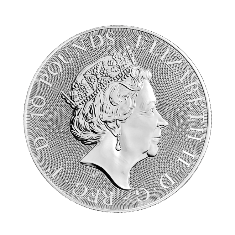 10 oz Britannia Zilveren Munt 2021 achterkant