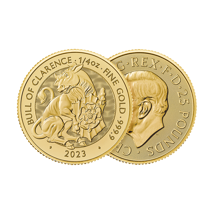 1/4 oz Tudor Beasts Gouden Munt 2023 perspectief 1